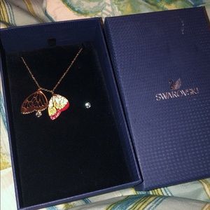 Swarovski butterfly necklace and earrings set